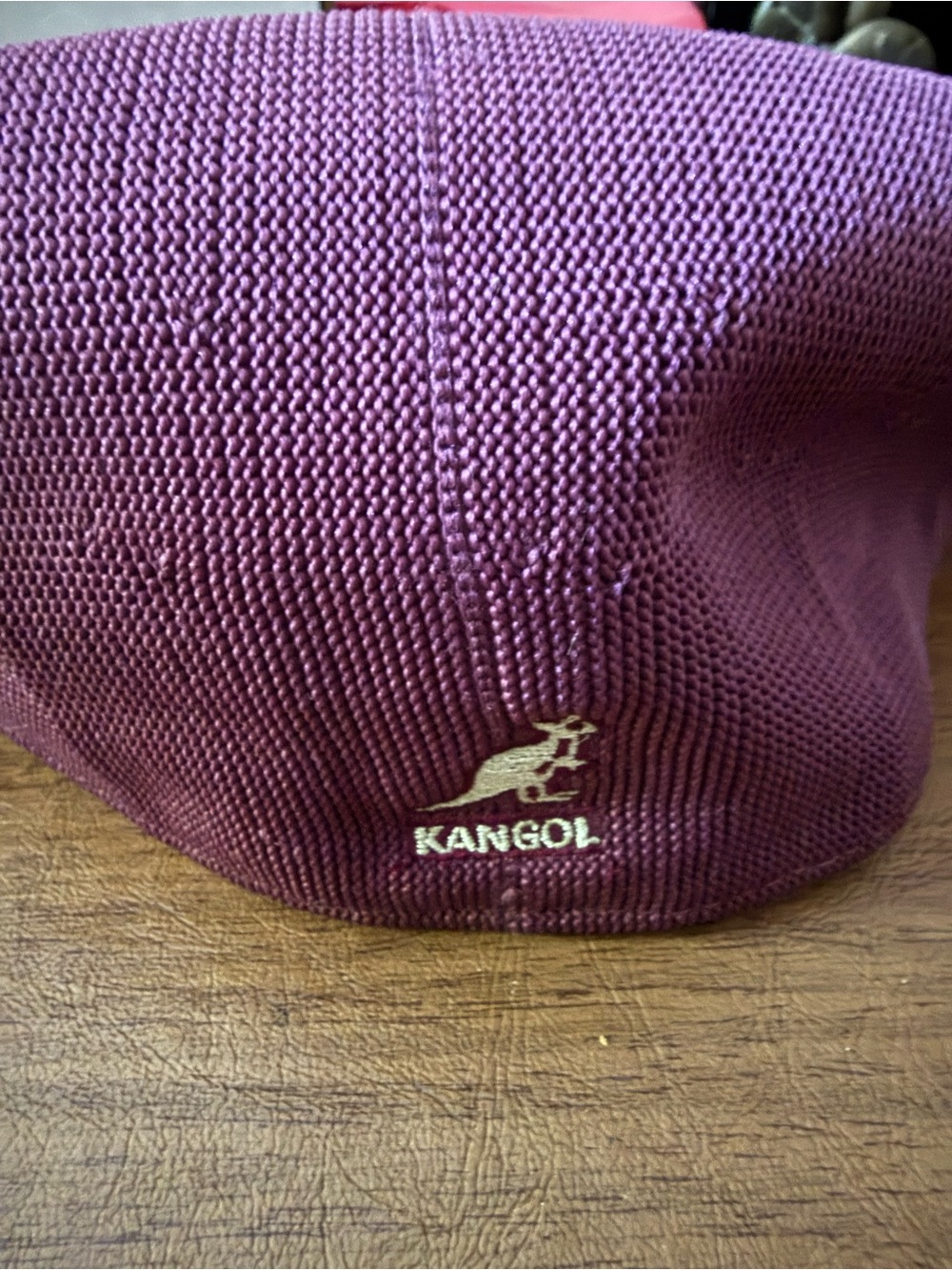Kangol Maroon Knit 504 Flat Cap